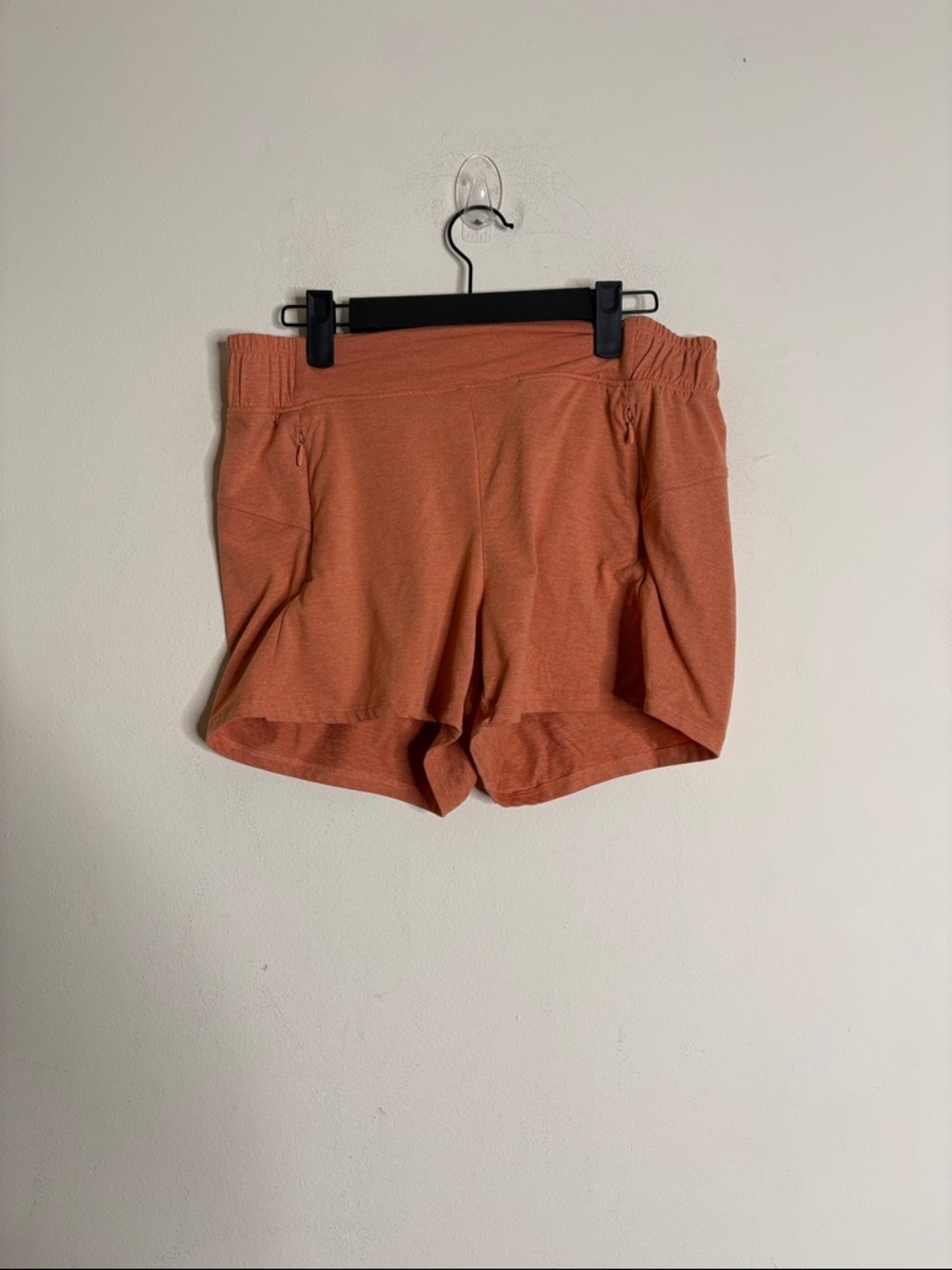 Women's Burnt Orange Athletic Shorts with Elastic Waistband